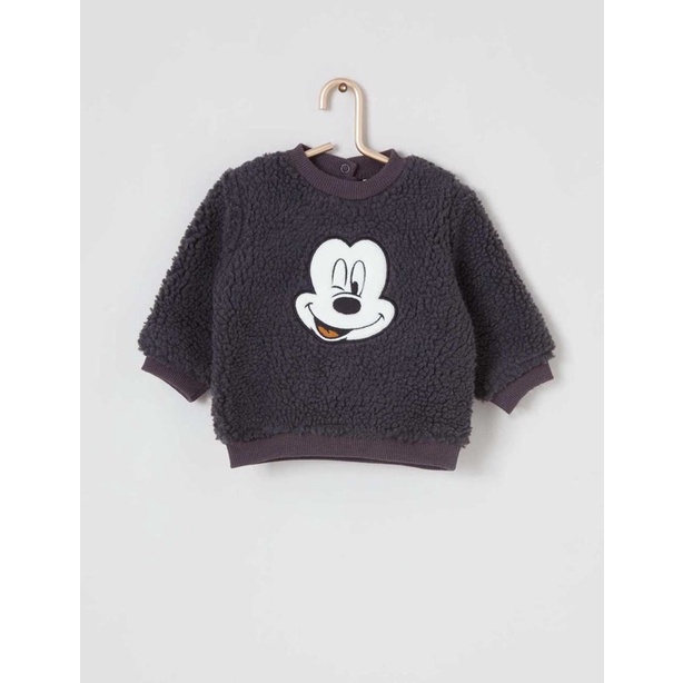 Áo Lông Cừu Bé Trai Mickey Xám Kiabi