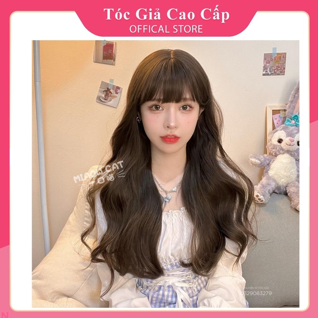 Tóc giả xoăn ❤️FREESHIP❤️ nguyên đầu xoăn dài tơ cao cấp, c8289