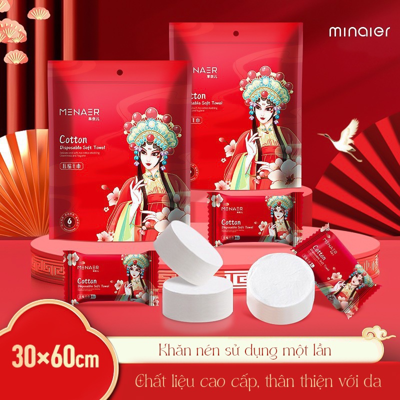 Khăn nén du lịch, khăn tắm nén viên kẹo kích thước 30x60cm, chất liệu vải Cotton, có thể sử dụng nhiều lần