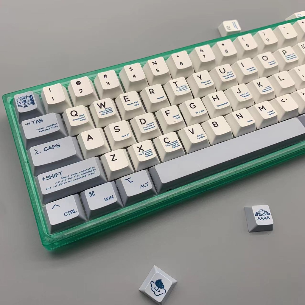 Programmer Keycaps Cherry Profile Full Set fit 61/68/84/87/100 Mechanical Keyboard Mod