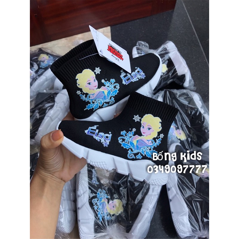 Bốt Bít Tết Bé Gái Elsa Đen