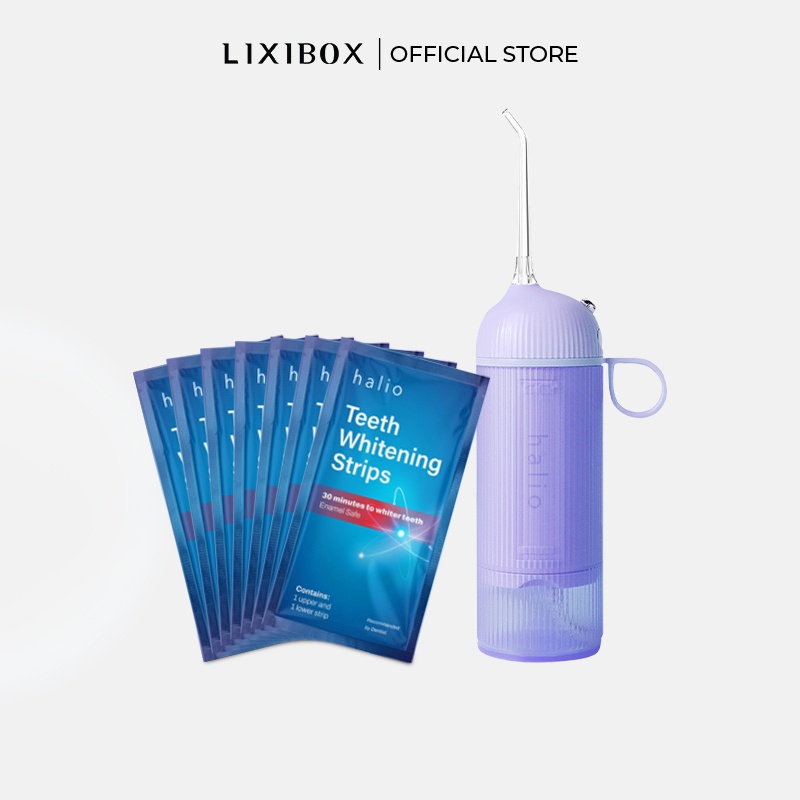 Combo Máy Tăm Halio Oral Irrigator và Set 7 miếng dán trắng răng