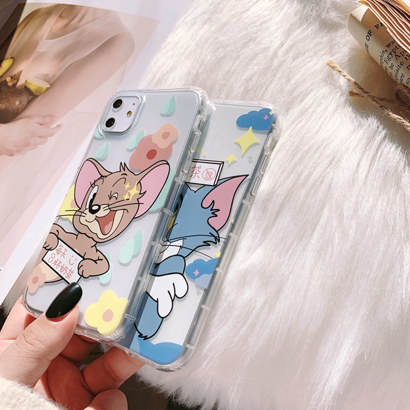 Ốp điện thoại TPU trong suốt họa tiết hoạt hình mèo/chuột cho Apple iPhone 11 PRO XSMAX XR 8PLUS 7 X | BigBuy360 - bigbuy360.vn