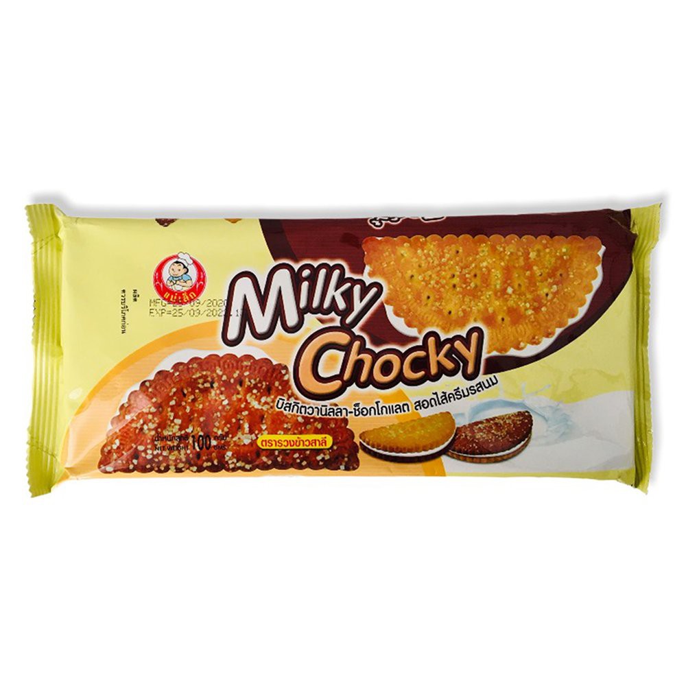 Bánh quy kẹp nhân socola kem sữa Milk CHOCKY Thái Lan 100gr - bánh nhập khẩu