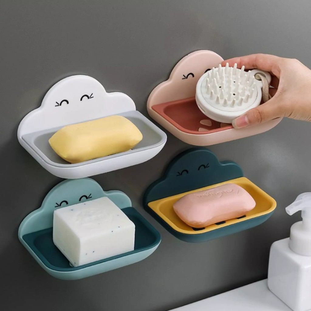 Khay Đựng Xà Bông 2 Lớp Dán Tường –  Hình ĐÁm Mây Siêu Xinh