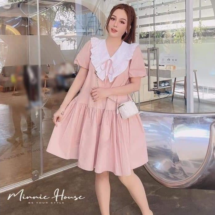 Váy bầu thời trang thiết kế M298 chất cát hàn freesize từ 45 đến 70kg