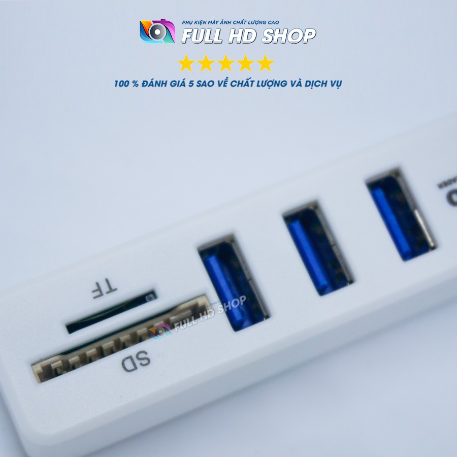 Bộ chia 3 cổng USB 2.0 - Hub chia cổng USB tích hợp đầu đọc thẻ tiện dụng - Full HD Shop | BigBuy360 - bigbuy360.vn