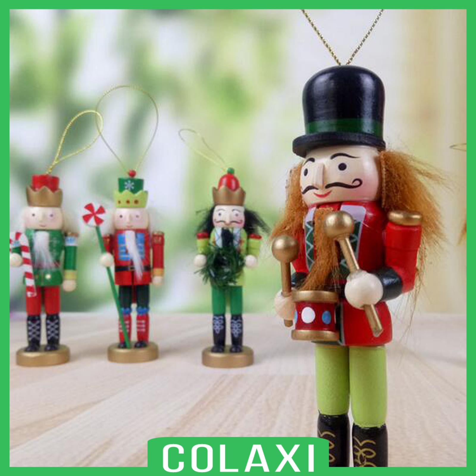 [COLAXI] 5/set Christmas Nutcracker Soldier Home Decor Wooden Puppet Doll Hanging Pendant