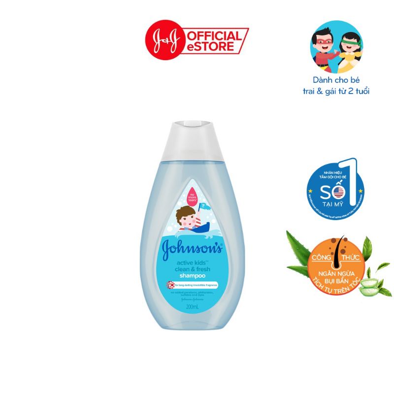 Dầu gội Johnson's Active Kids Clean&amp;Fresh 200ml