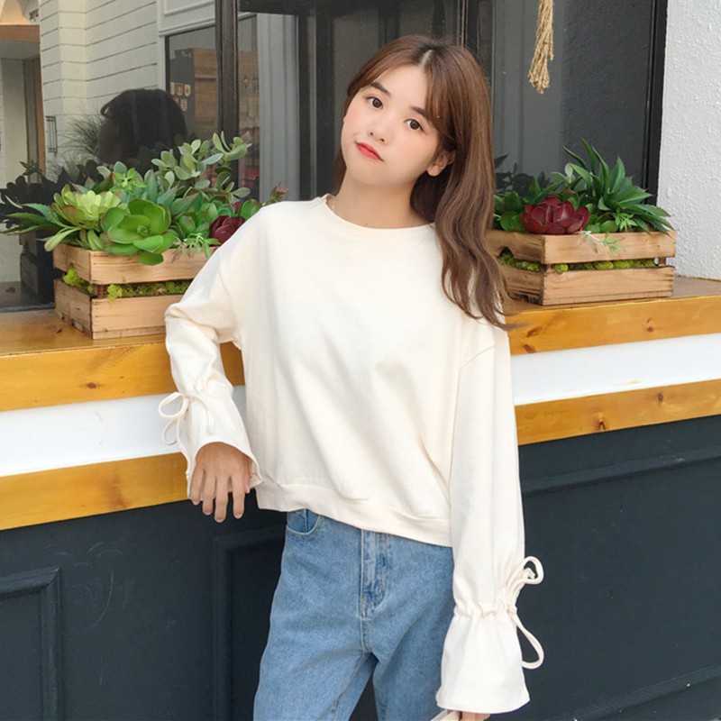Áo sweater IELGY dệt kim tay dài dáng rộng phối cà vạt dễ thương xinh xắn