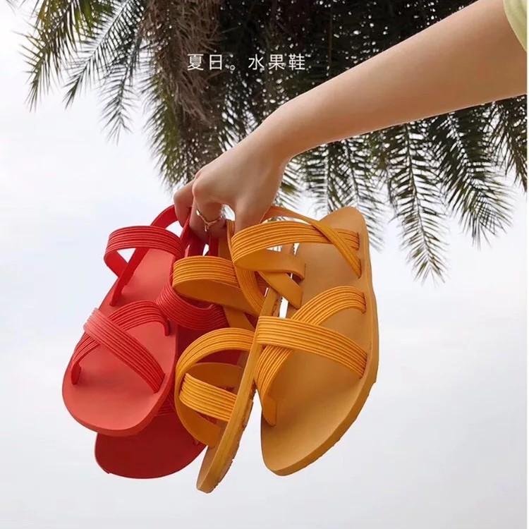 [Xả Kho Lẻ Size) Sandal Hè Đi Mưa Cao Su Siêu Dẻo Quai Chéo Chữ X Màu Cực Nổi Bật