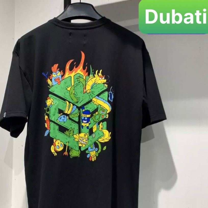ÁO THUN NAM NỮ PHOM FROM RỘNG LỤC GIÁC RỒNG XANH SIÊU HOT - DUBATI FASHION