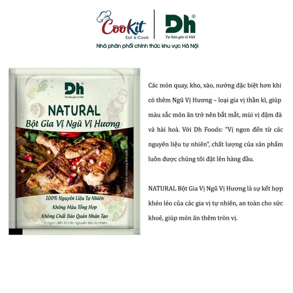 Gia vị ngũ vị hương Natural Dh Foods nêm ướp thực phẩm thịt cá thơm ngon 10gr