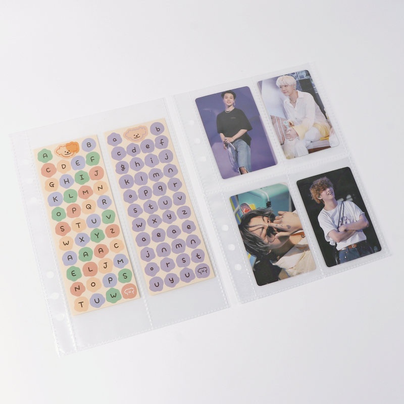 A5 Binder 6 lỗ Kết cấu đá Kpop Photocard Giấy bìa cứng Thẻ ảnh Album bên trong Tay áo Bộ sưu tập sách