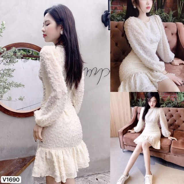 Váy body lông đuôi ,Đầm nữ thiết kế video hình ảnh shop tự chụp | BigBuy360 - bigbuy360.vn