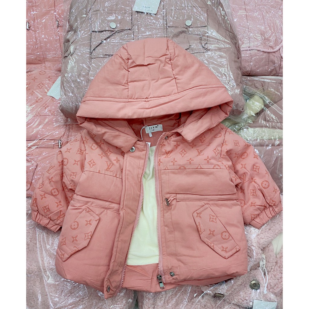 Áo khoác Parka hoạ tiết lót lông cho bé 12-23kg - Sẵn hàng
