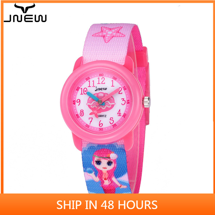 Đồng Hồ Mặt Hình Nàng Tiên Cá Đáng Yêu Cho Bé