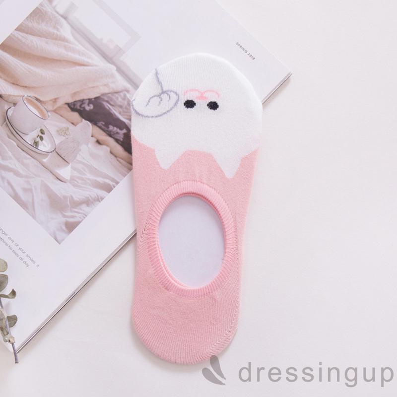 Vớ Phẳng Tàng Hình Mềm Mại Chống Trượt In Hình Mèo Hoạt Hình Cho Nữ