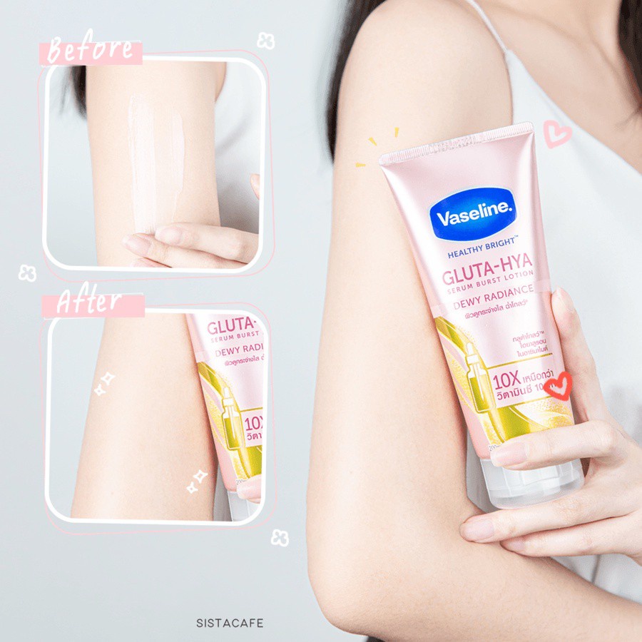 Sữa Dưỡng Thể Trắng Da Vaseline Healthy Bright Gluta HYA Serum 10X 300ml