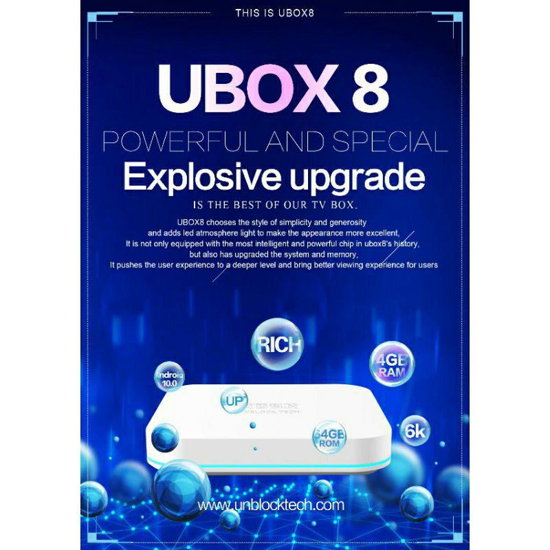 UBOX GEN 8 4G+64G Xem Phim, Kênh Truyền Hình Quốc Tế Nhật, Hàn, Trung, Đài Loan Miễn Phí