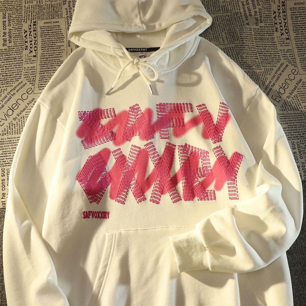 NRVP Áo Hoodie Tay Dài Oversize In Họa Tiết Phong Cách Hàn Quốc Kiểu Mới Cho Nam / Nữ