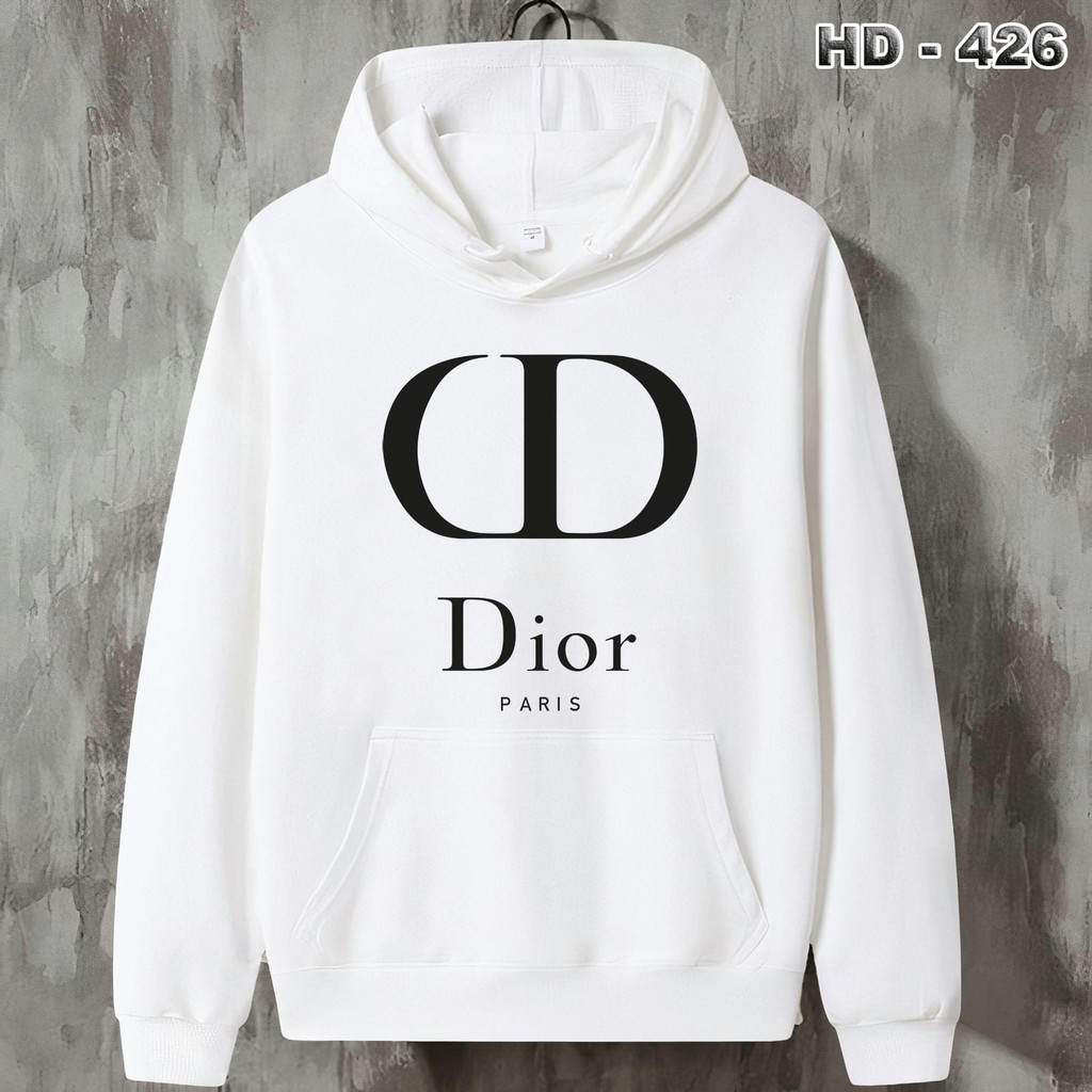 Áo Nỉ Hoodie in hình chữ D.I.O.R [FREESHIP] Áo Hoodie trắng đen mùa đông đẹp