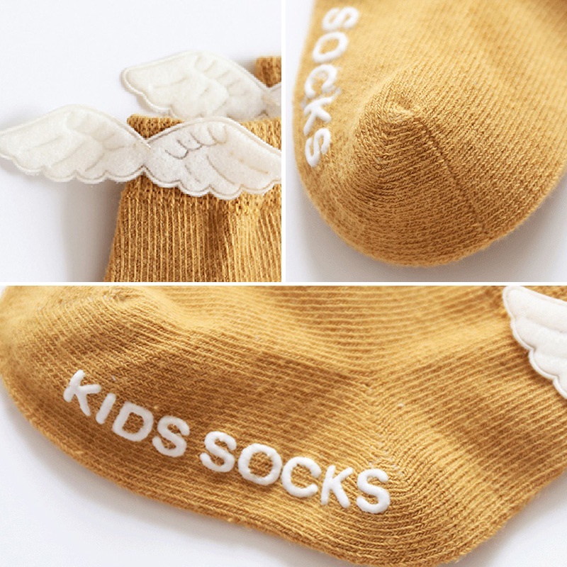 Set 3 đôi tất cotton mềm mại chống trượt đính nơ dễ thương cho bé sơ sinh 0-12 tháng tuổi