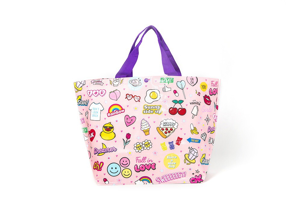 Túi Xách Bằng Vải Chống Thấm Nước Lớn ARTBOX Hàn Quốc Họa Tiết Hình Biểu Tượng Cảm Xúc