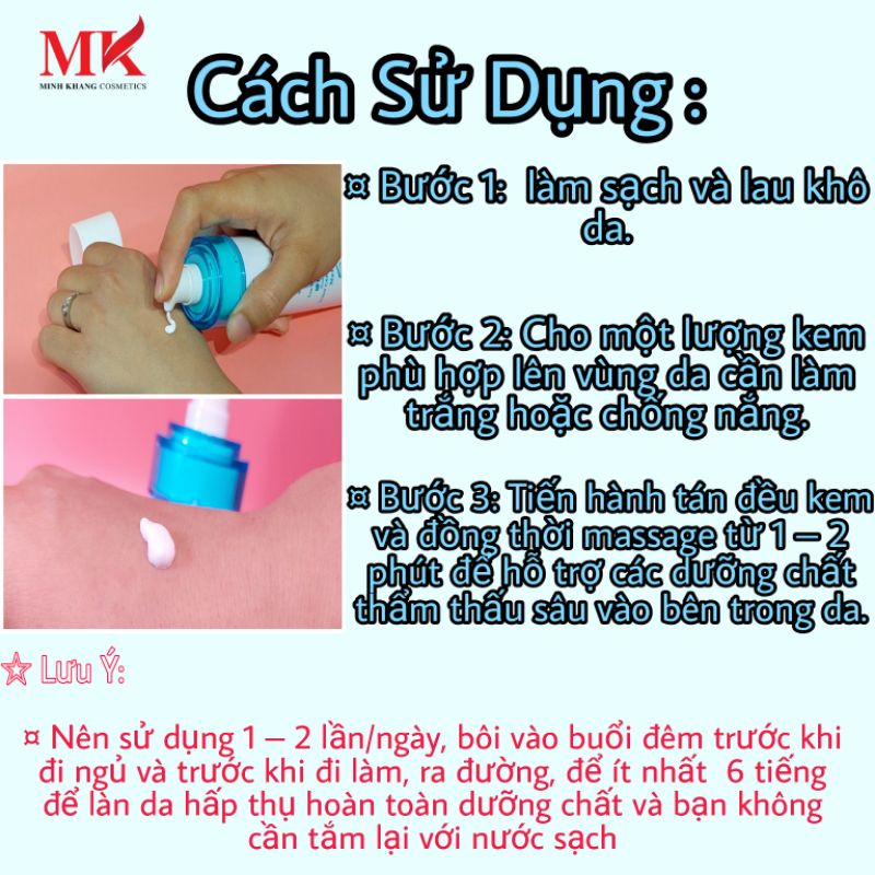 KEM CHỐNG NẮNG KÍCH TRẮNG DA Hàn Quốc  WHITE BODY