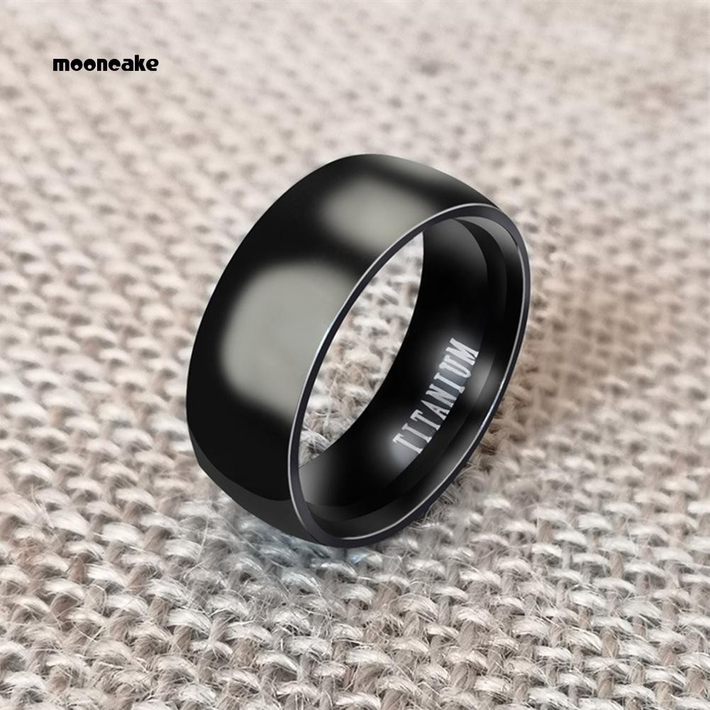 Nhẫn kim loại bản rộng 8mm thiết kế độc đáo cho nam