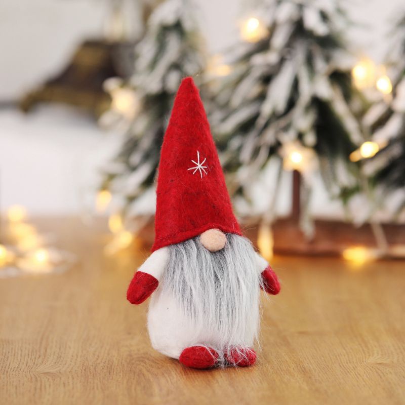 Búp Bê Nhồi Bông Hình Ông Già Noel Đội Mũ Swedish Gnome Handmade Trang Trí Giáng Sinh