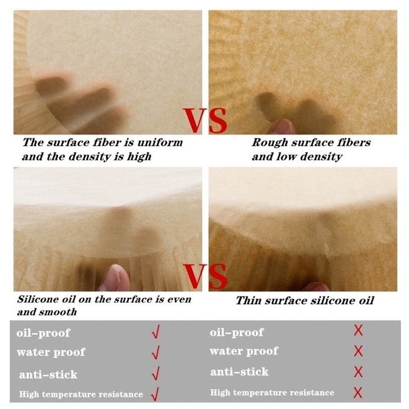 Set 50 Miếng Giấy Lót Nồi Chiên Hình Khuôn Bánh - Giấy lót nồi chiên không dầu miếng lót Giảm Thiểu Tối Đa Dầu Mỡ Bám Vào Nồi Chiên