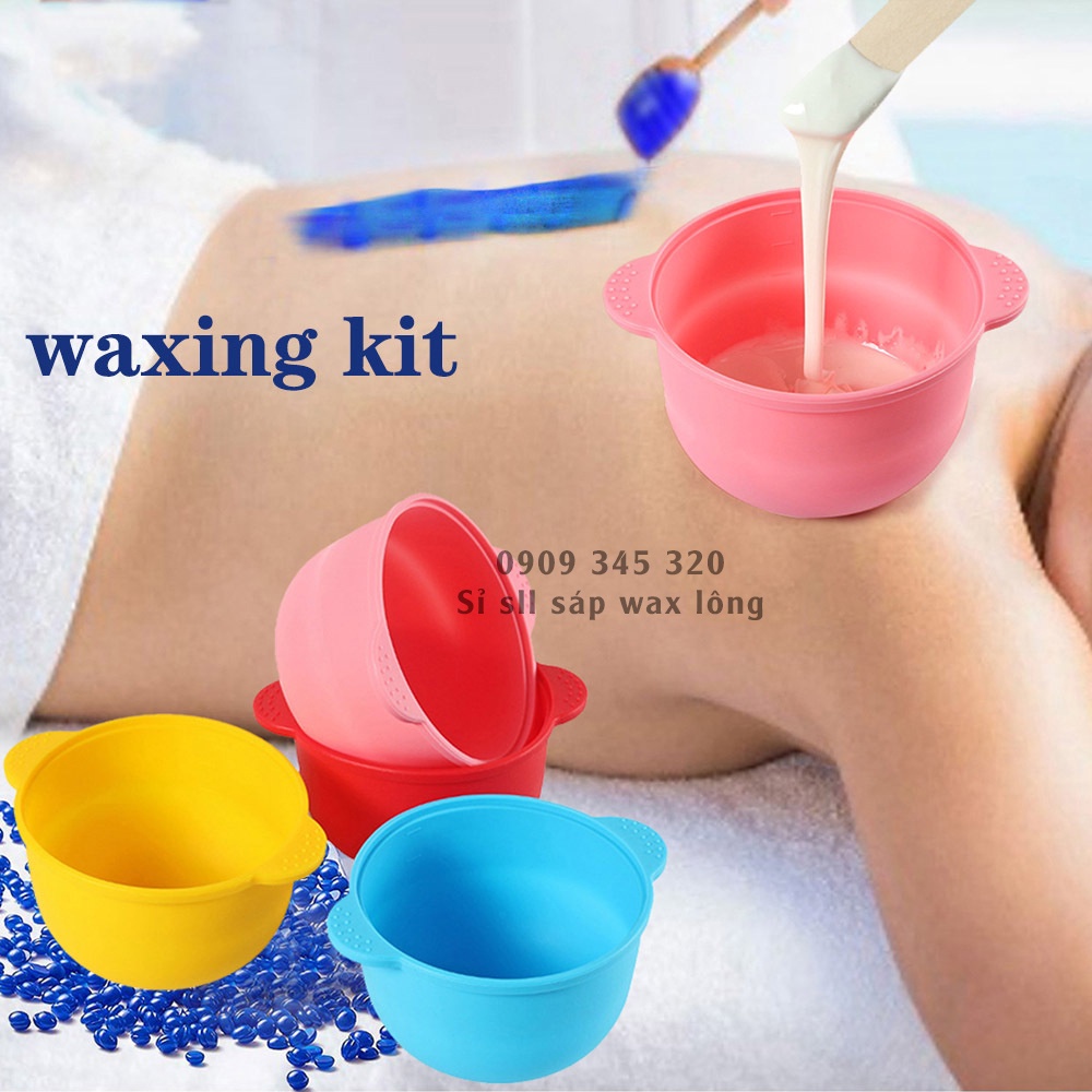 Chén silicon nấu sáp wax lông 400ml  chén chống dính chịu nhiệt cao