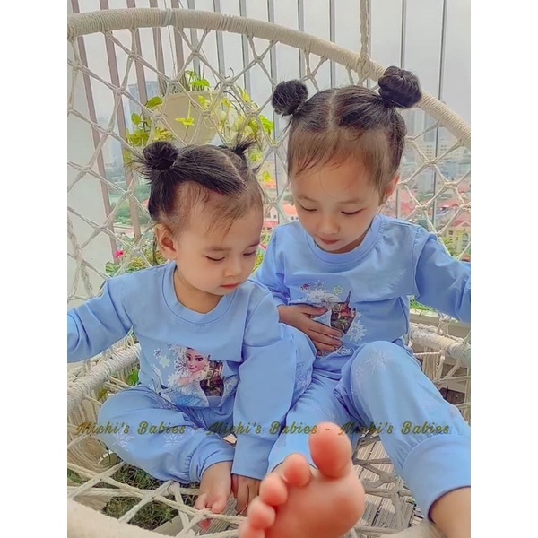 Bộ cotton elsa thu đông siêu xinh cho bé