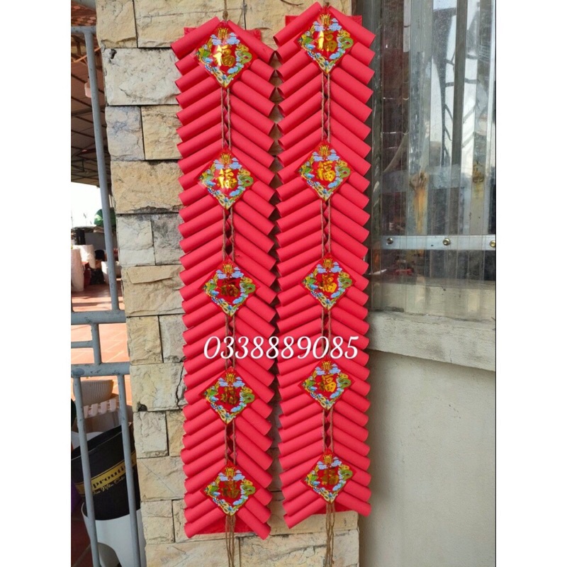 Mô hình dây pháo giả handmade trang trí tết, trang trí nhà, trường mầm non, tiểu học, quán cà phê, chụp ảnh siêu ưng