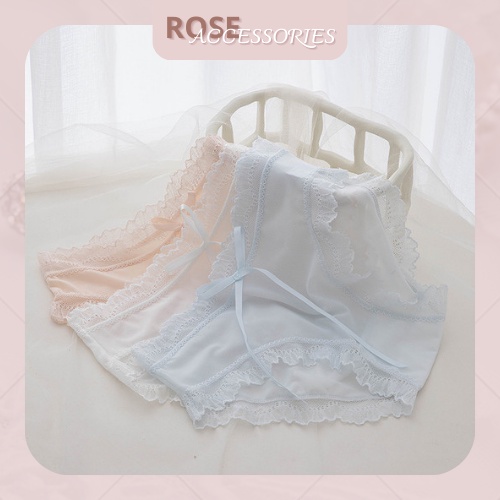 Quần lót gợi cảm siêu mỏng ren nơ mềm mại kháng khuẩn Rose Accessories QL10