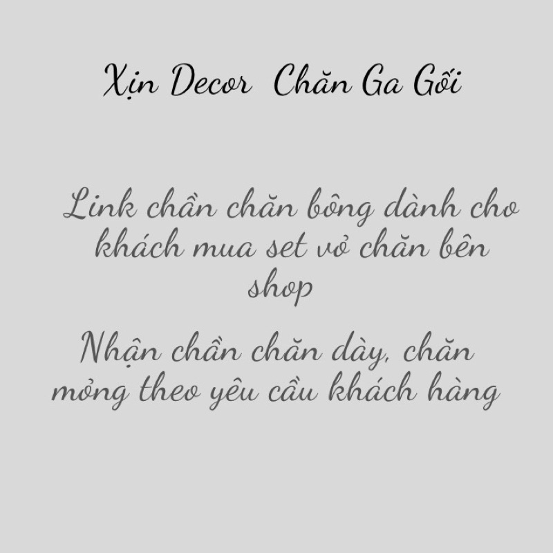 Link chần bông chăn dành cho khách hàng mua set vỏ chăn của shop Xịn Decor