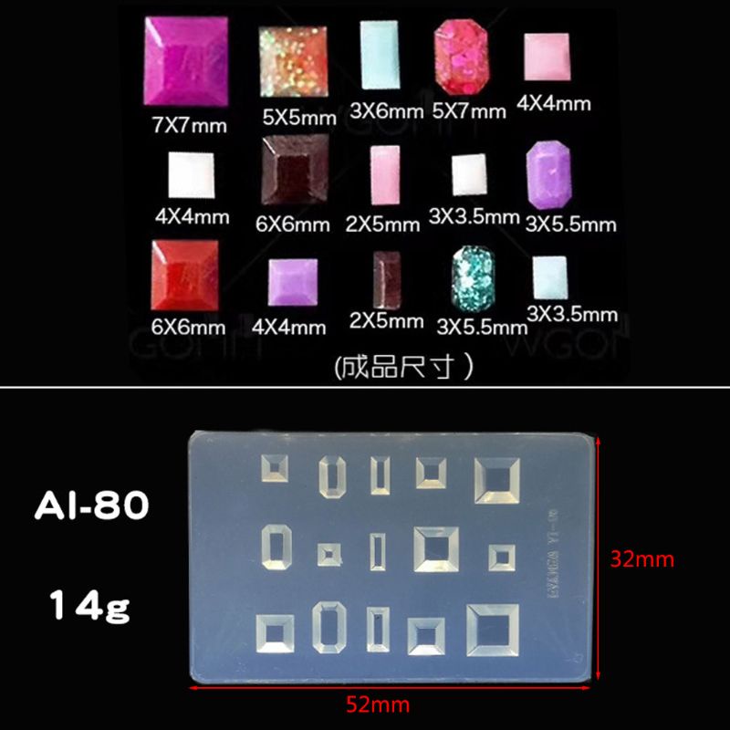 Khuôn silicon tạo hình trang trí móng tay tùy chọn kiểu dáng 3d DIY