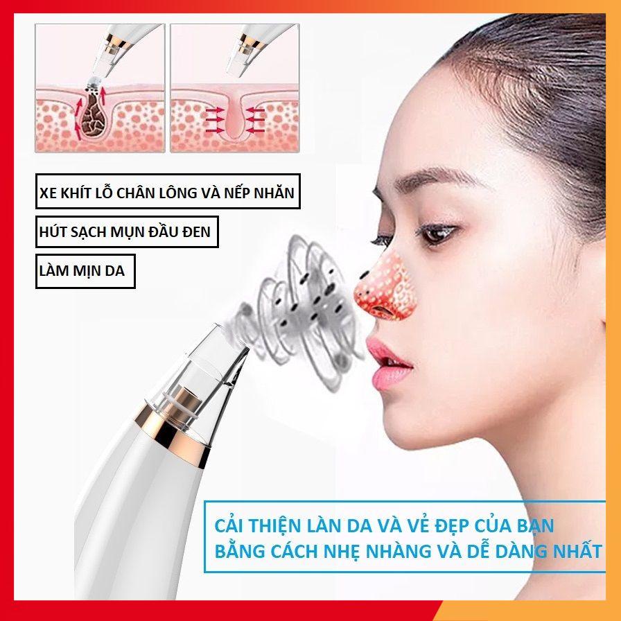 Máy hút mụn mini cầm tay 3 đầu hút siêu tiện lợi