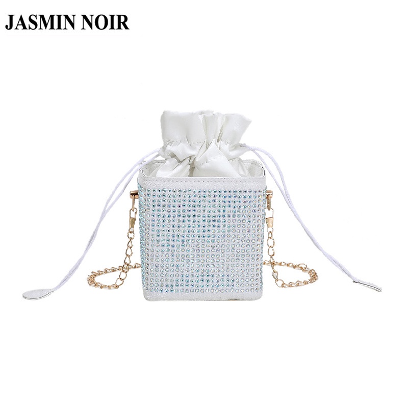Túi Xách JASMIN NOIR Bucket Đính Đá Phối Dây Xích Thời Trang Trẻ Trung Cho Nữ