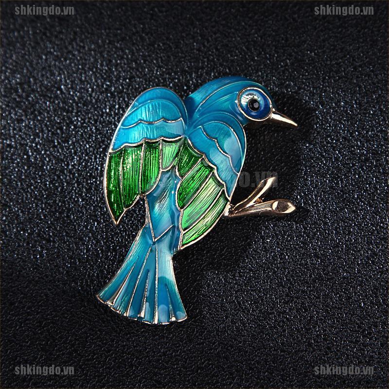 Huy hiệu cài áo hình chim nhiều phong cách đính pha lê lấp lánh sang trọng
