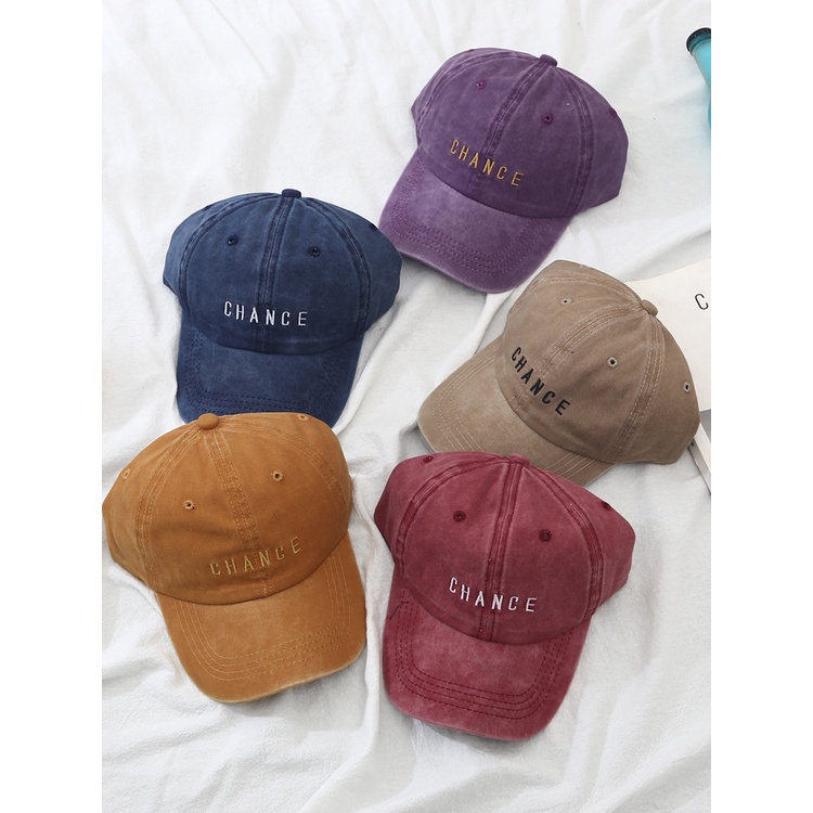 Mũ lưỡi trai kiểu Hàn thêu chữ phong cách đường phố bốn mùa có thể giặt được 19117