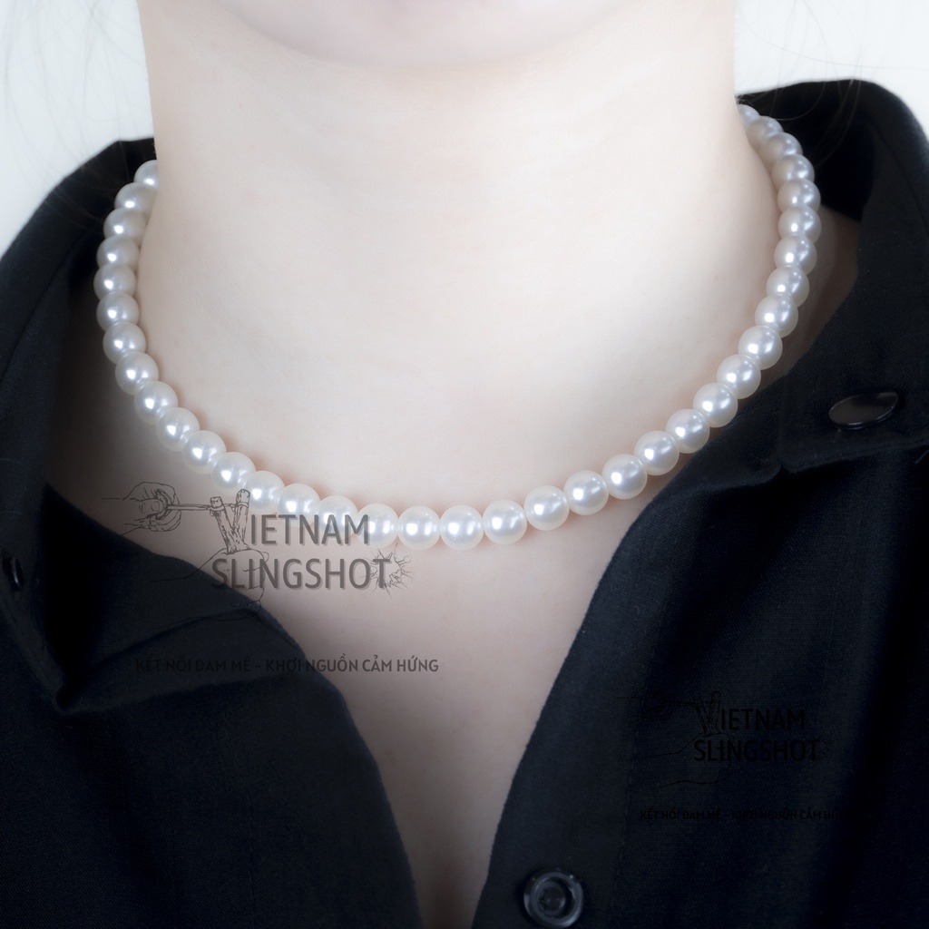 Sang Trọng Dây Chuyền Ngọc Trai Nhân Tạo Unisex Giành Cho Nam và Nữ, đeo siêu đẹp