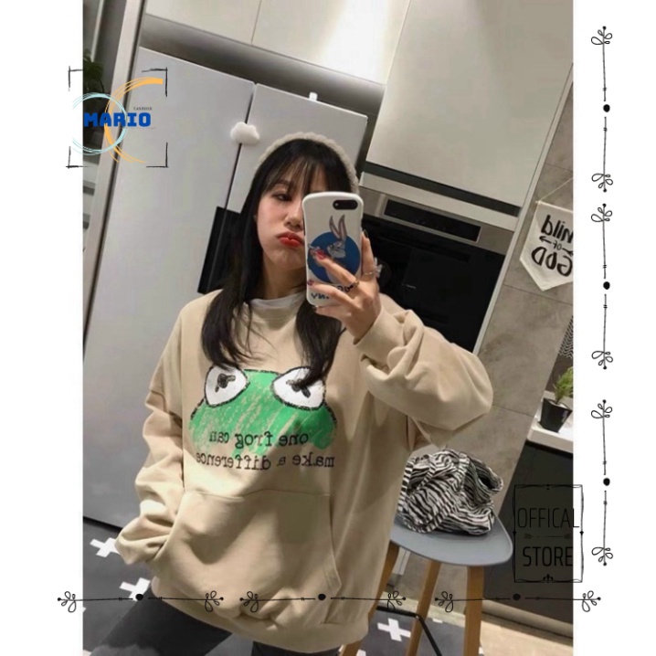 [MARIO FASHION] Áo khoác nỉ Sweater Ếch Xanh form rộng áo nỉ bông nữ Unisex Phong Cách Hàn Quốc | BigBuy360 - bigbuy360.vn
