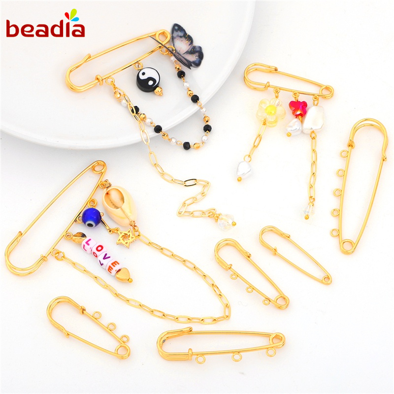 Ghim tay Beadia bằng đồng mạ vàng 18k dùng làm trang sức DIY