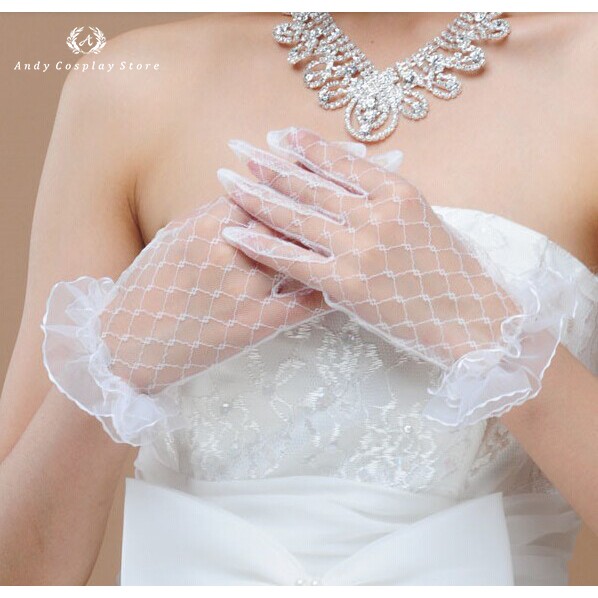 [CÓ SẴN] Găng tay ren tròn thưa viền voan lolita