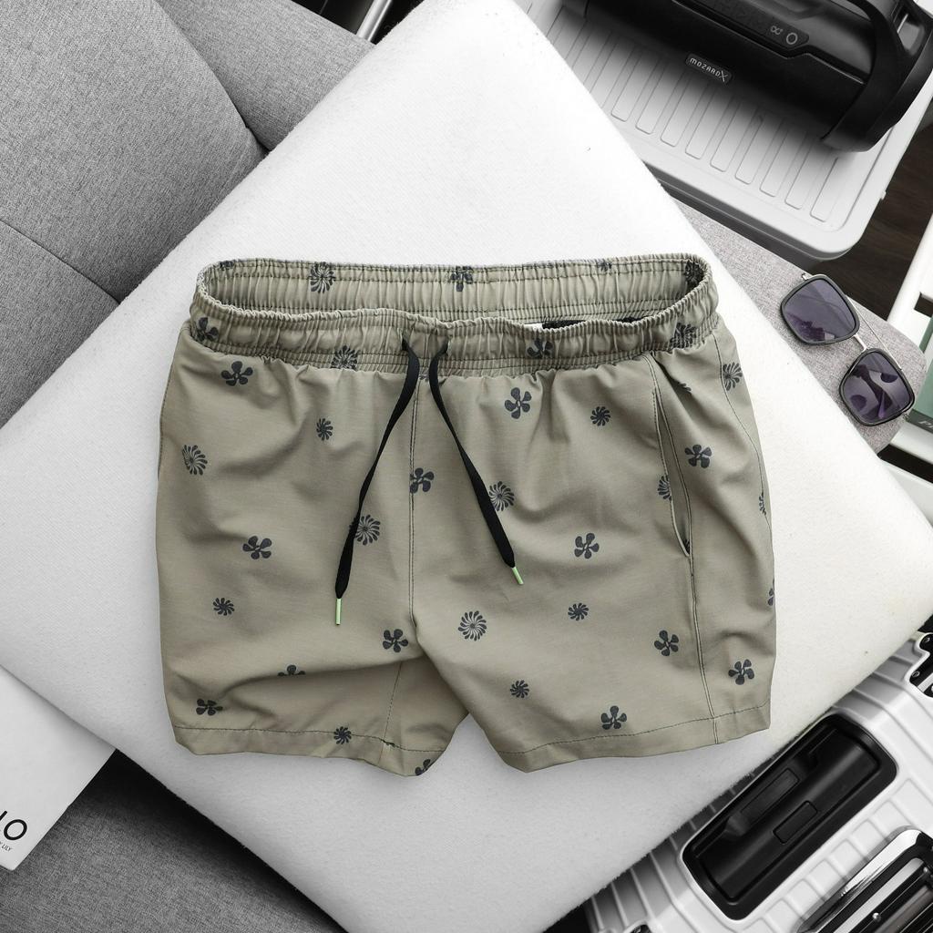 Quần short đi biển chất dù mỏng nhẹ lót lưới , Quần đùi đi biển unisex - 3bros