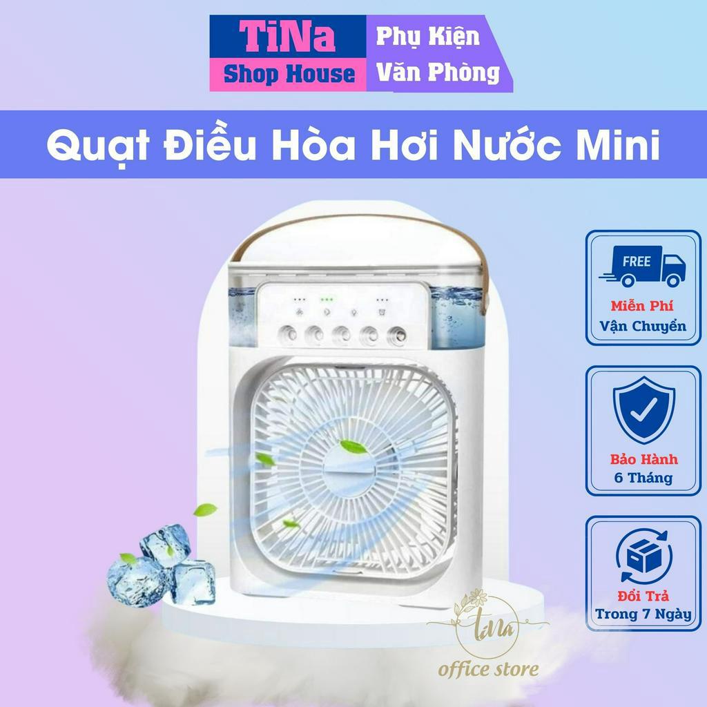 Quạt Hơi Nước Mini Dung Tích 600ml 3 Chế Độ Gió - Quạt Điều Hòa Hơi Nước Tích Hợp Đèn Led, Phun Sương