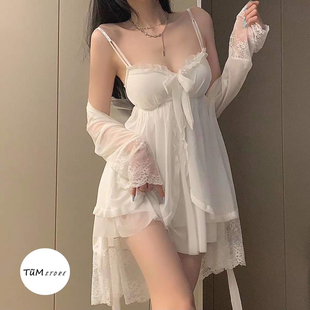 Set ngủ 2 dây Beauty Sleep kèm áo choàng | BigBuy360 - bigbuy360.vn