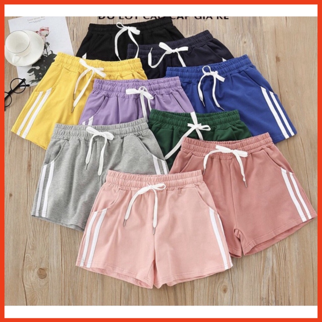 quần đùi nữ chạy viền 2 bên hông thun cotton mềm mịn co giản 38kg-60kg